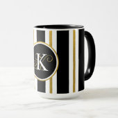 Monogram voor gepersonaliseerde Elegant Black & Go Mok (Voorkant rechts)