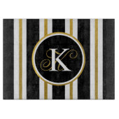 Monogram voor gepersonaliseerde Elegant Black & Go Snijplank (Voorkant)