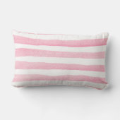 Monogram voor gepersonaliseerde Girly Pink Stripes Kussen (Achterkant)