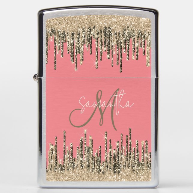 Monogram voor Girly Glam Gold Glittery Drivers (Voorkant)