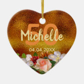 Monogram voor goudfloralen keramisch ornament (Voorkant)