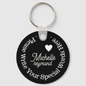 Monogram voor haar met aangepaste naam sleutelhanger (Achterkant)