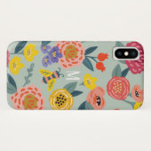  monogram voor het patroon van de bloementeelt Case-Mate iPhone case (Achterkant (horizontaal))