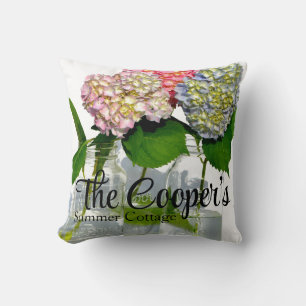 Monogram voor hydrangeas en moerasjar kussen