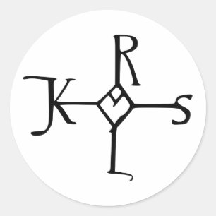 Monogram voor Karel de Grote-Gek Ronde Sticker
