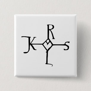 Monogram voor Karel de Grote-Gek Vierkante Button 5,1 Cm