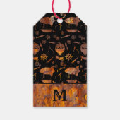 Monogram voor kleurrijke vlieger Rusty Steampunk Cadeaulabel (Voorkant)