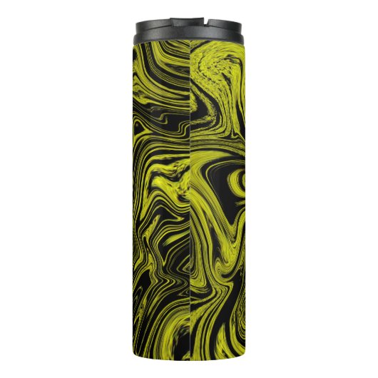 Monogram voor limoen- en zwarte Agate Marble Abstr Thermosbeker (Achterkant)