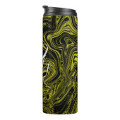 Monogram voor limoen- en zwarte Agate Marble Abstr Thermosbeker (Geroteerd rechts)