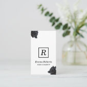 Monogram voor Makeup- en Haarstylist Elegant Dark Visitekaartje (Staand voorkant)