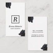 Monogram voor Makeup- en Haarstylist Elegant Dark Visitekaartje (Voorkant / Achterkant)