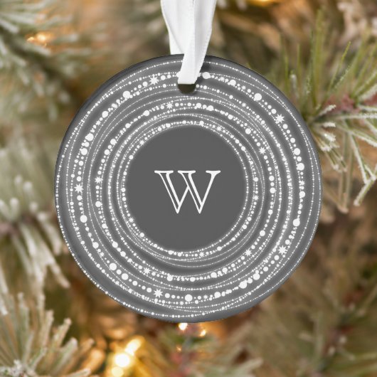 Monogram voor Merry and Bright Kerstmis Ornament (Boom)