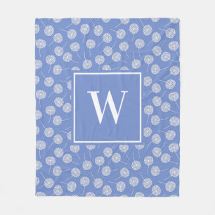 Monogram voor moderne Cornflower Blue Family Fleece Deken