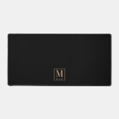 Monogram voor moderne zwarte en Tan familienaam Bureaumat (Voorkant)