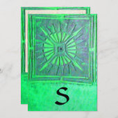 MONOGRAM VOOR MORGEN, heldergroen Aankondiging (Voorkant / Achterkant)