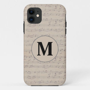 Monogram voor  muziekblad iPhone 11 hoesje