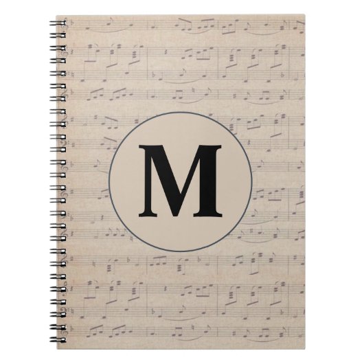 Monogram voor muziekblad notitieboek (Voorkant)