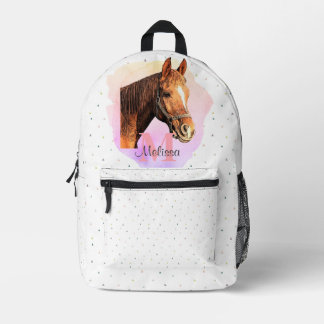 Monogram voor paardendier paardensportstallen bedrukte rugzak