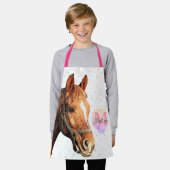 Monogram voor  paardendier paardensportstallen schort (Gedragen)