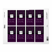 MONOGRAM VOOR PAARSE EN WITTE QUARE DAMASKINDEREN ETIKET (Full Sheet)