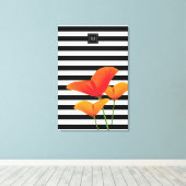 Monogram voor popy zwarte stripper canvas afdruk (Insitu (Houten vloer))