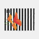 Monogram voor popy zwarte stripper fleece deken (Voorkant (Horizontaal))