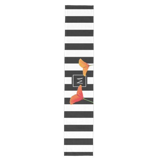 Monogram voor popy zwarte stripper medium tafelloper (Voorkant)