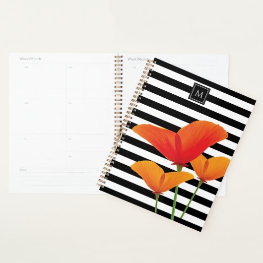 Monogram voor popy zwarte stripper planner (Display)