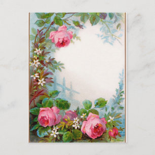 MONOGRAM VOOR rozen EN JASMINEN Briefkaart