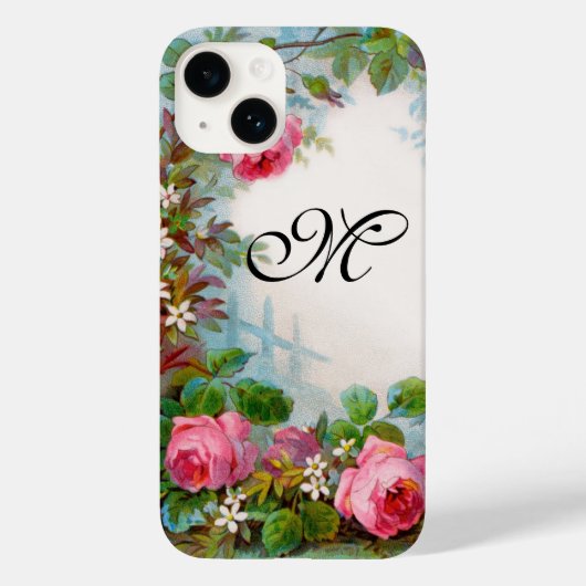 MONOGRAM VOOR rozen EN JASMINEN Case-Mate iPhone Case (Achterkant)