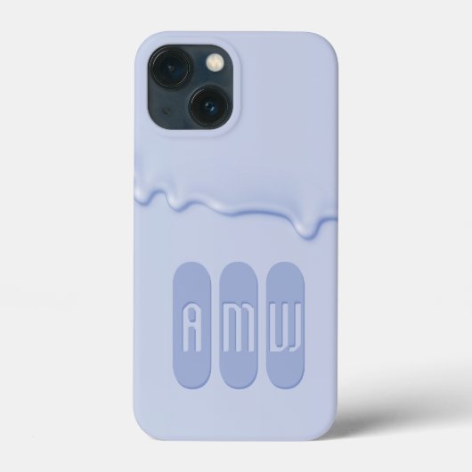 Monogram voor tijdelijke, blauwe verf drift Case-Mate iPhone case (Achterkant)