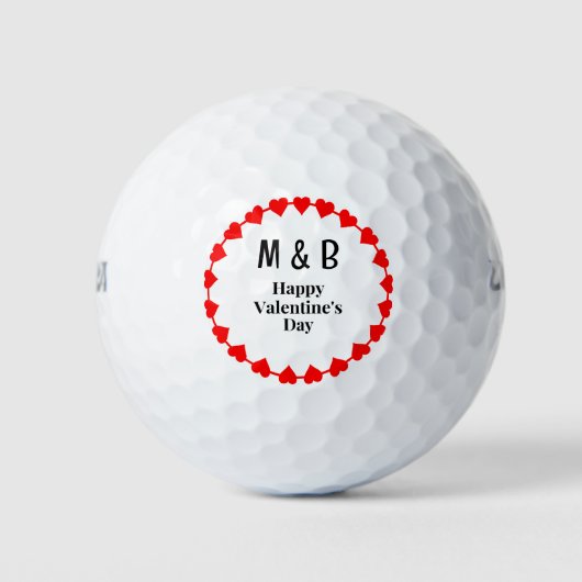 Monogram voor Valentijnsdag Golfballen (Voorkant)