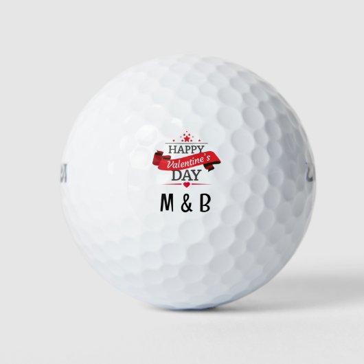 Monogram voor Valentijnsdag Golfballen (Voorkant)