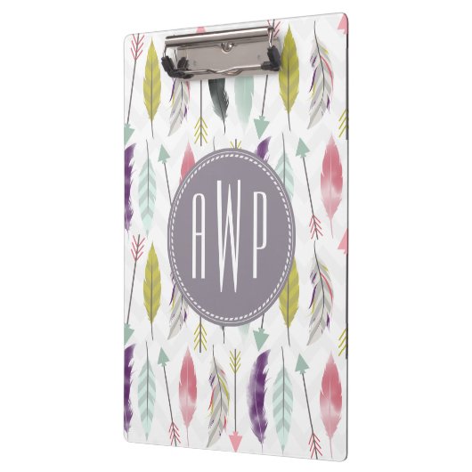 Monogram voor veren en pijlen klembord (Links)