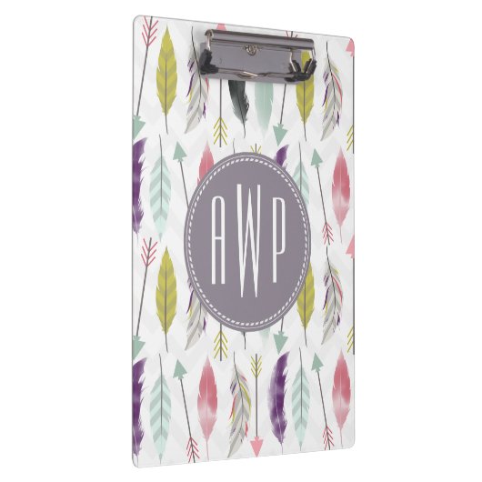 Monogram voor veren en pijlen klembord (Rechts)