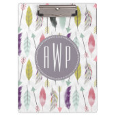 Monogram voor veren en pijlen klembord (Voorkant)