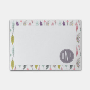 Monogram voor veren en pijlen post-it® notes