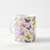 Monogram voor witte flora koffiemok (Voorkant links)