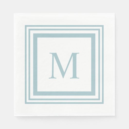 Monogram voor zeeglazen en witte vierkante randen servet (Voorkant)