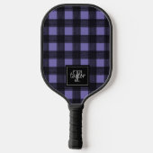 Monogram voor zwart-Paarse buffels Pickleball Paddle (Achterkant)