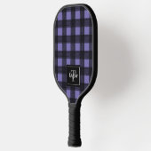 Monogram voor zwart-Paarse buffels Pickleball Paddle (Links)