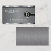 Monogram voor zwart staal visitekaartje (Voorkant / Achterkant)