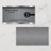 Monogram voor zwart staal visitekaartje (Voorkant / Achterkant)