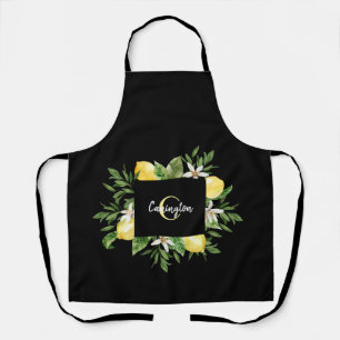 Monogram voor zwart-wit en geel schort