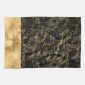 Monogram voor zwarte en goudmarmer theedoek (Horizontaal)