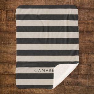 Monogram voor zwarte en Ierse stripes Boerij Sherpa Deken