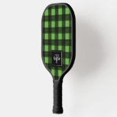 Monogram voor zwarte en kalkgroene buffels pickleball paddle (Links)