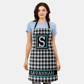 Monogram voor zwarte en witte buffels schort (Gedragen)