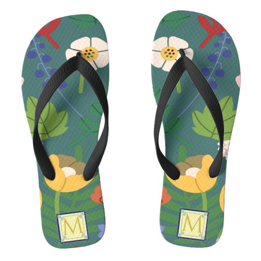 Monogram voorjaarschemicaliën teenslippers (Voetbed)