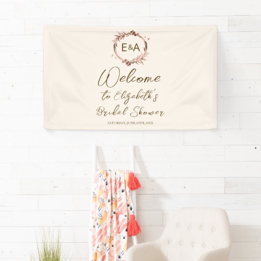 Monogram Vrijgezellenfeest Welkomstgebanner Spandoek (Insitu)